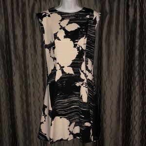 NWT Black w/ White Flowers Cap Sleeve Dress